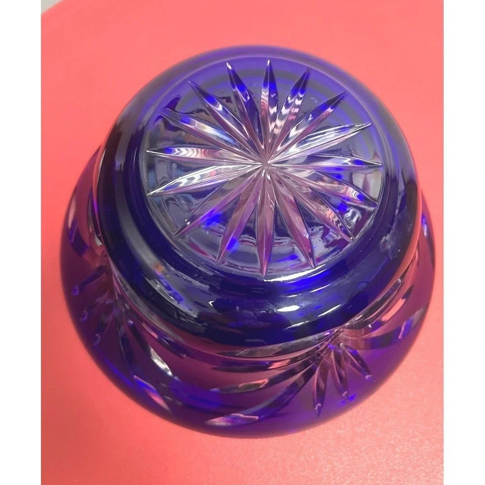 SCHONBORNER BLEIKRISTALL 24% CRYSTAL HAND MADE COBALT BLUE BOWL‎ 4